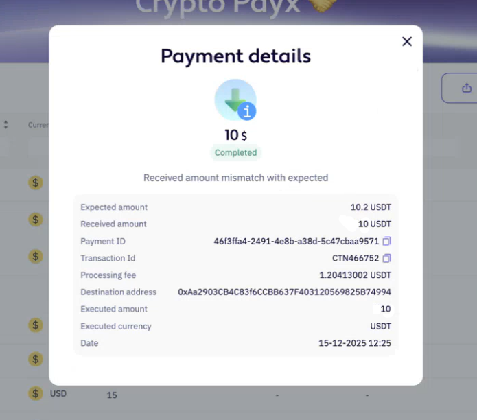 Completed payment intent within threshold